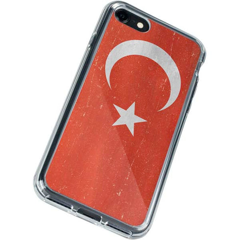 Turkish Flag Distressed iPhone SE (2nd & 3rd Gen) Clear Case